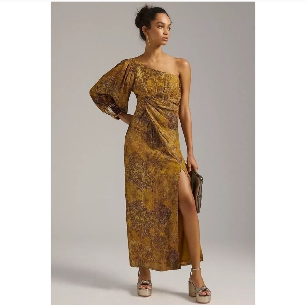 Anthropologie Nirmooha NWTs One-Shoulder Shine Dress